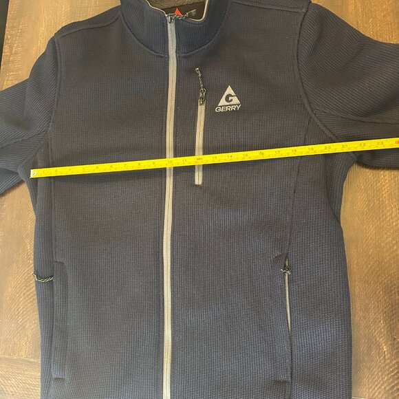 Gerry Waffle Rib Knit Jacket Full Zip Blue Sherpa Lined Mens XL - Picture 3 of 5